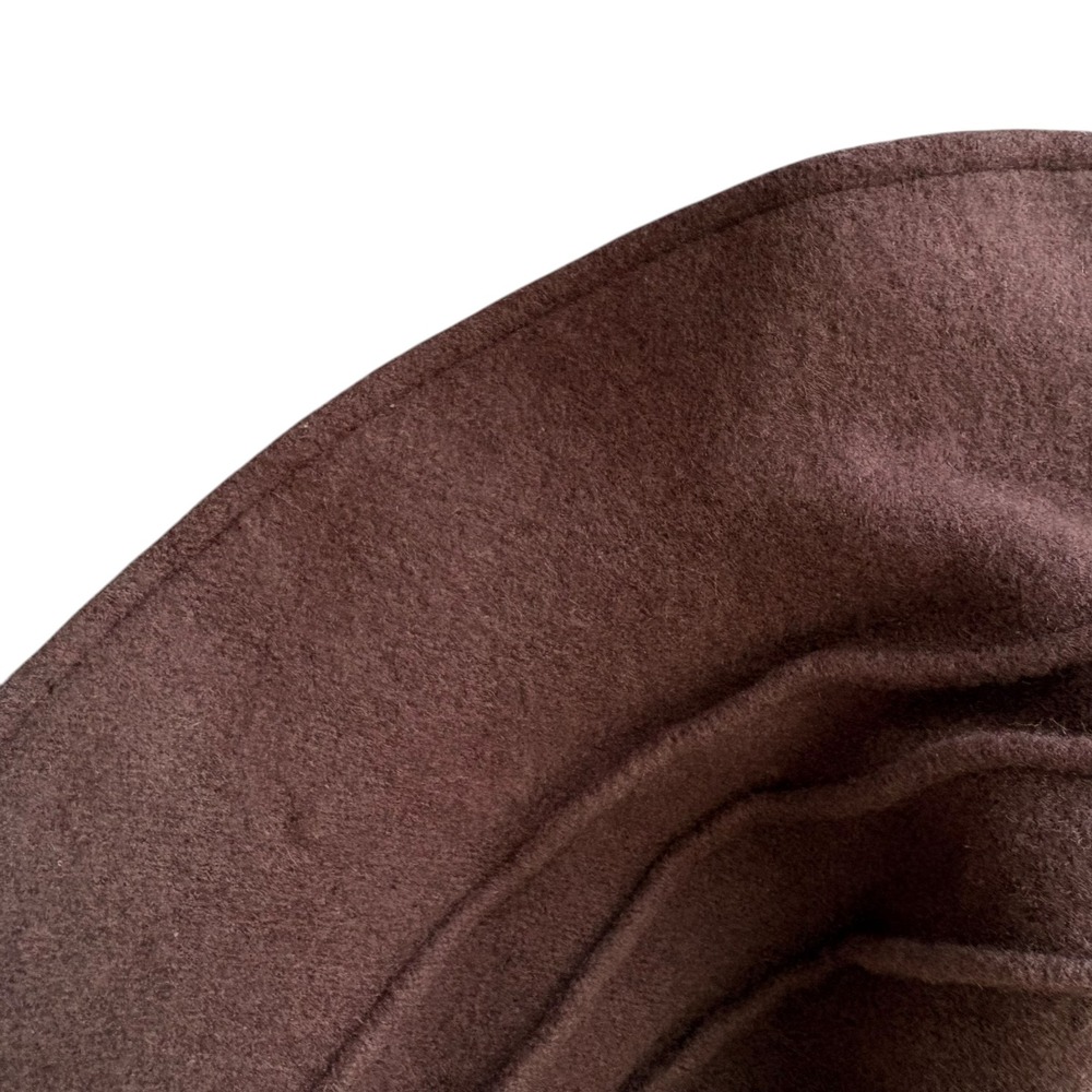 Vintage Style 100% Wool Cloche Hat Brown Flower Accent Art Flapper Hat Whimsical - Picture 7 of 8